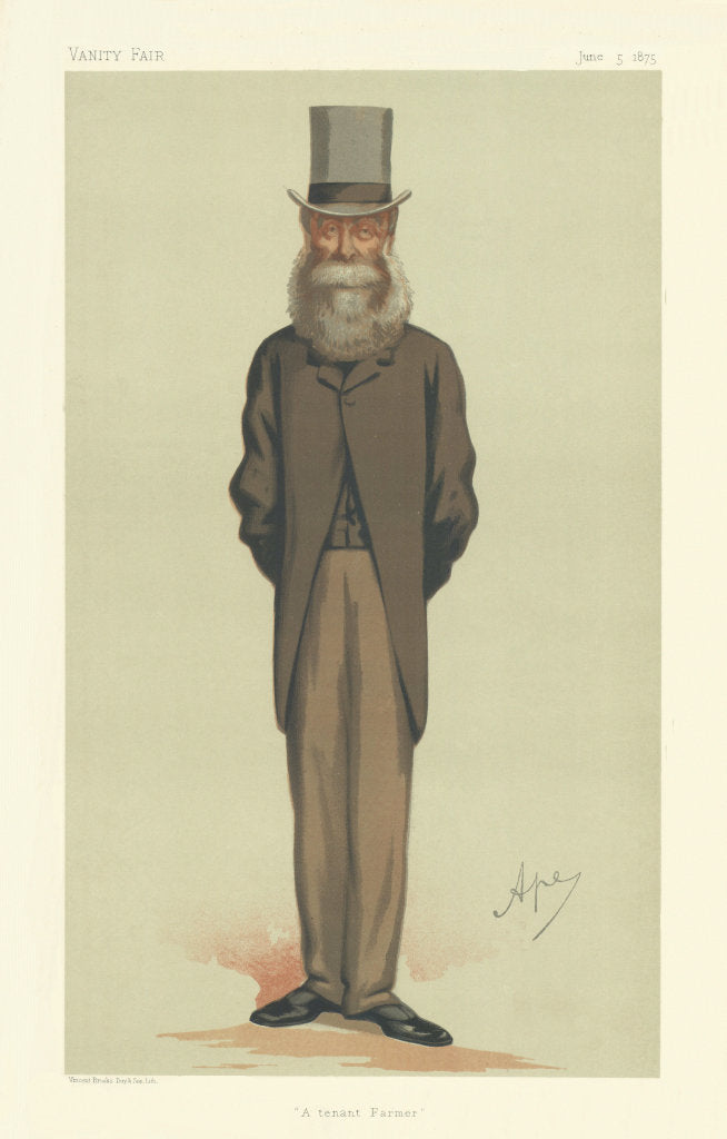 VANITY FAIR SPY CARTOON Clare Sewell Read 'A tenant Farmer' Norfolk. Ape 1875